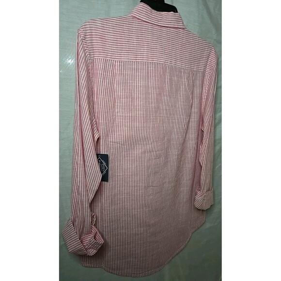 St John's Bay Classic Fit Long Sleeve Button Shirt, Sz Small, Rose Bengal NWT - Picture 6 of 8